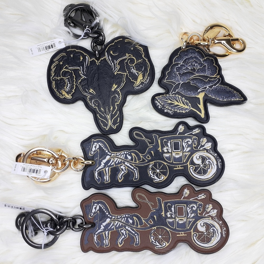 4 Coach Chelsea Champlain Bag Charms / Key Chains
